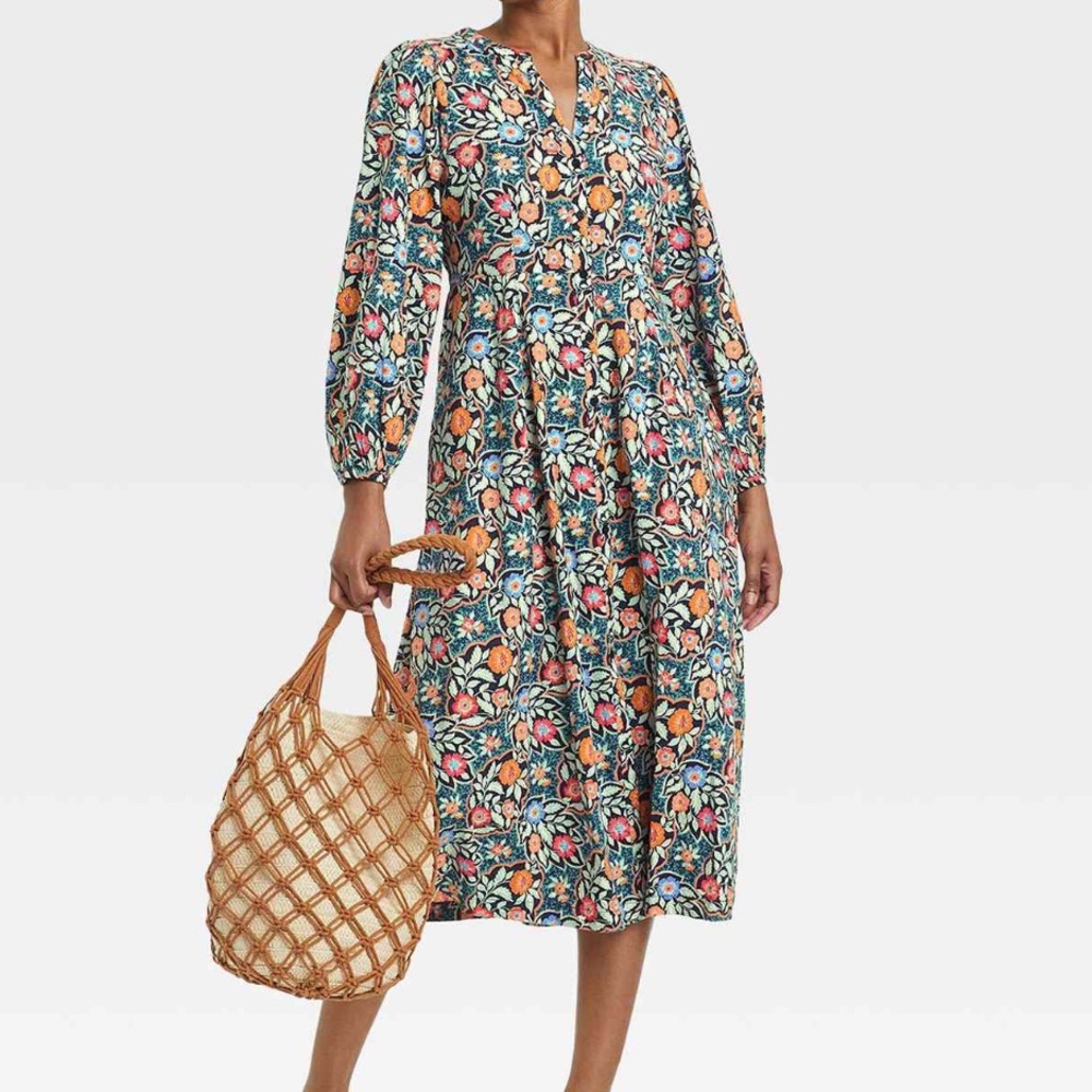 Universal Thread Floral Prairie Multicolor Maxi Dress